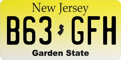 NJ license plate B63GFH