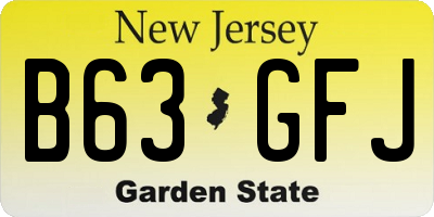NJ license plate B63GFJ