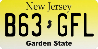 NJ license plate B63GFL