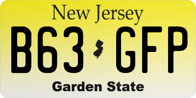 NJ license plate B63GFP