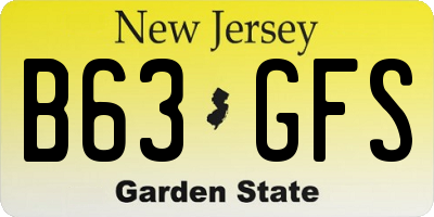 NJ license plate B63GFS