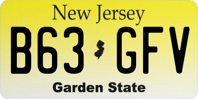 NJ license plate B63GFV