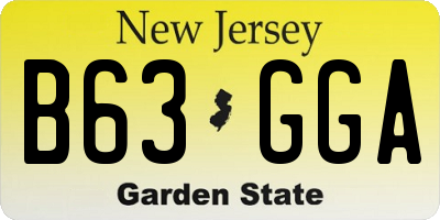 NJ license plate B63GGA