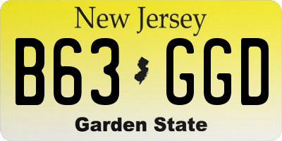 NJ license plate B63GGD