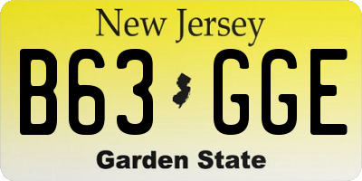 NJ license plate B63GGE