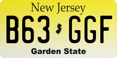 NJ license plate B63GGF