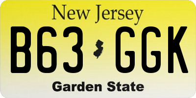 NJ license plate B63GGK