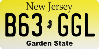 NJ license plate B63GGL