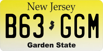 NJ license plate B63GGM