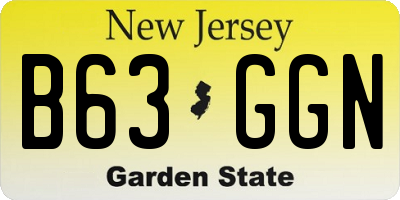 NJ license plate B63GGN