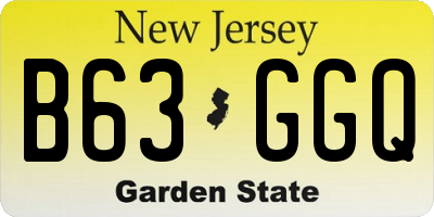NJ license plate B63GGQ