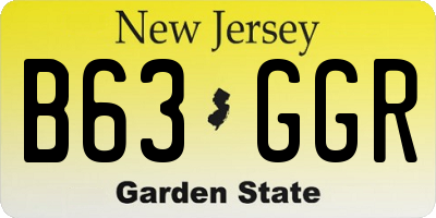 NJ license plate B63GGR