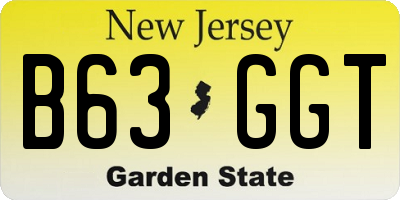 NJ license plate B63GGT