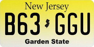 NJ license plate B63GGU