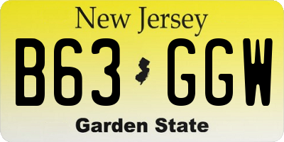 NJ license plate B63GGW