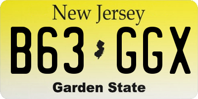 NJ license plate B63GGX