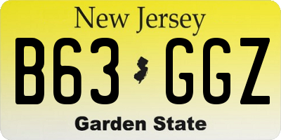 NJ license plate B63GGZ