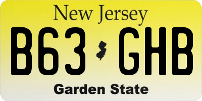 NJ license plate B63GHB