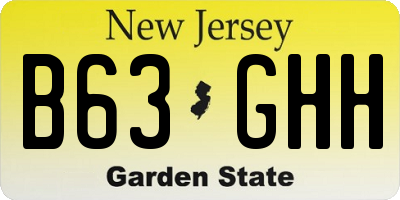 NJ license plate B63GHH