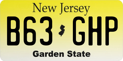 NJ license plate B63GHP