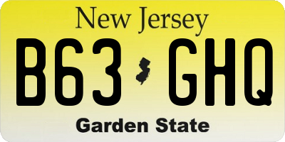 NJ license plate B63GHQ