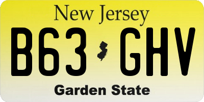 NJ license plate B63GHV
