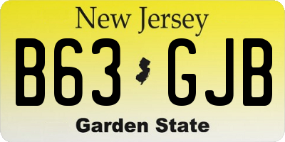 NJ license plate B63GJB