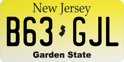 NJ license plate B63GJL