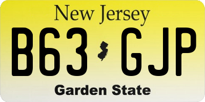 NJ license plate B63GJP