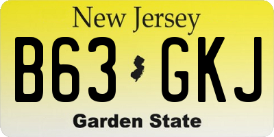 NJ license plate B63GKJ