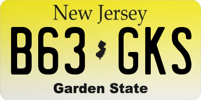 NJ license plate B63GKS