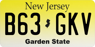 NJ license plate B63GKV