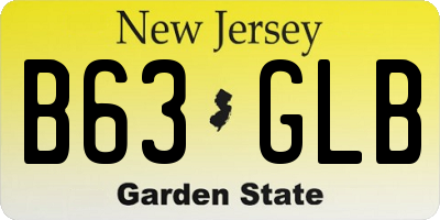 NJ license plate B63GLB