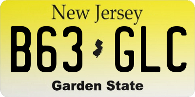 NJ license plate B63GLC