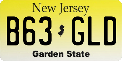 NJ license plate B63GLD