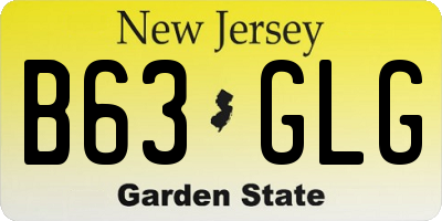 NJ license plate B63GLG