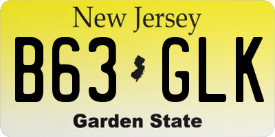 NJ license plate B63GLK