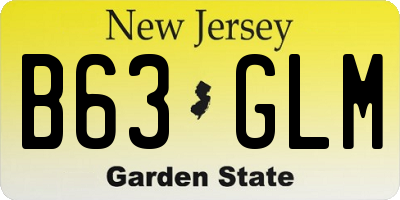 NJ license plate B63GLM