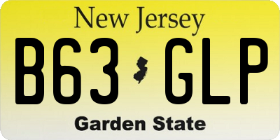 NJ license plate B63GLP