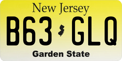 NJ license plate B63GLQ