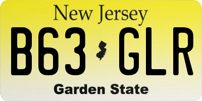 NJ license plate B63GLR
