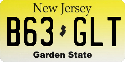 NJ license plate B63GLT