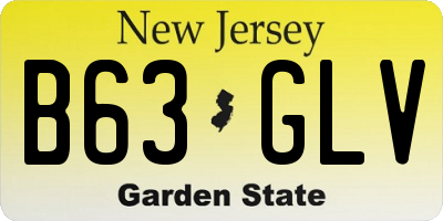 NJ license plate B63GLV