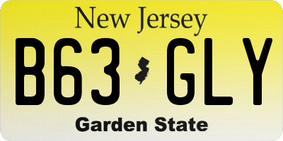 NJ license plate B63GLY