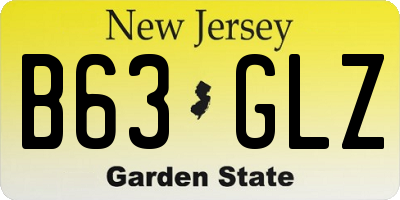 NJ license plate B63GLZ
