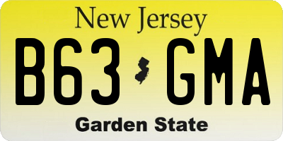 NJ license plate B63GMA