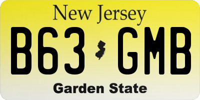 NJ license plate B63GMB