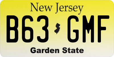 NJ license plate B63GMF