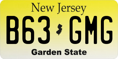 NJ license plate B63GMG