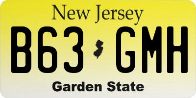 NJ license plate B63GMH